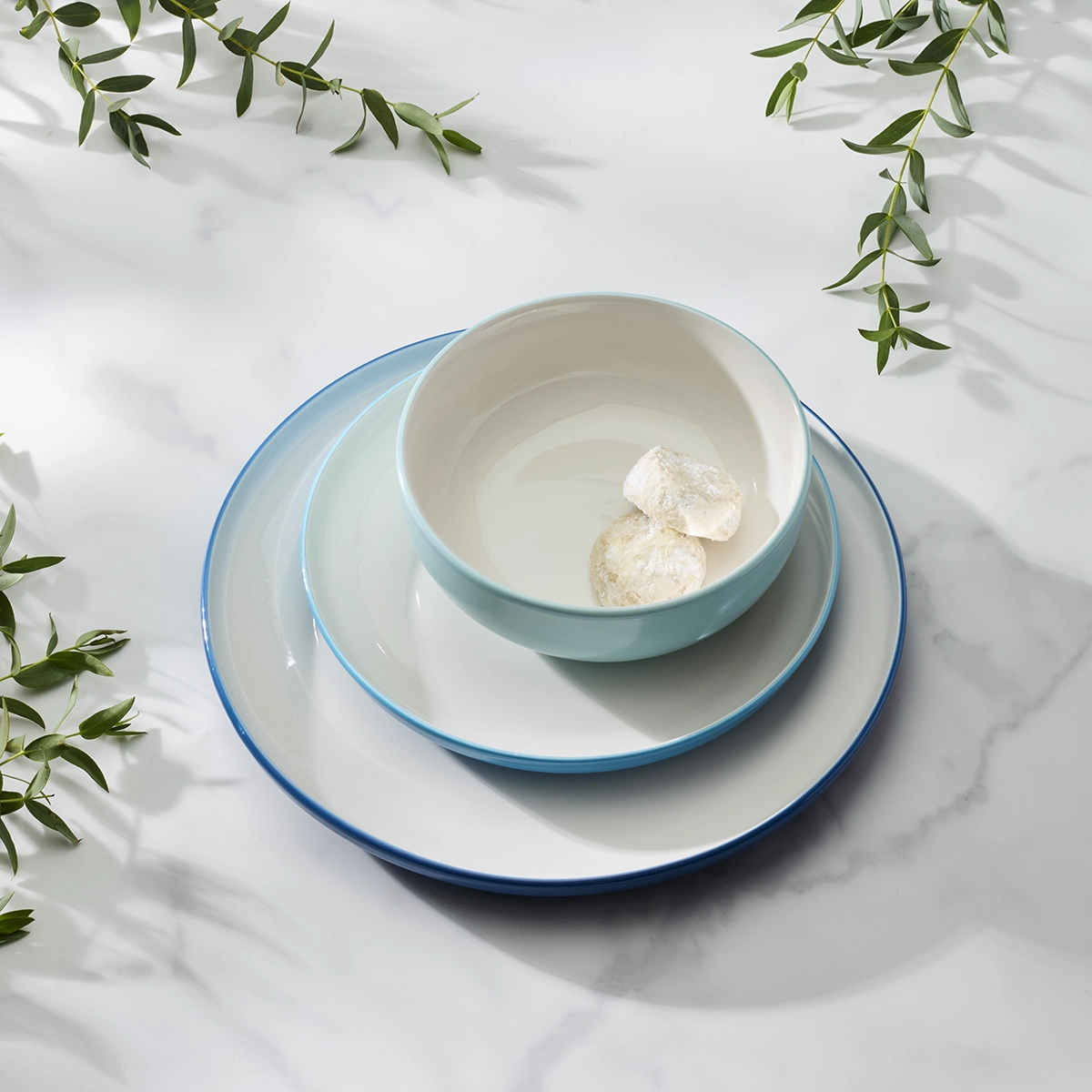 24 Seven Colors Turquoise 12-Piece Dinnerware Set