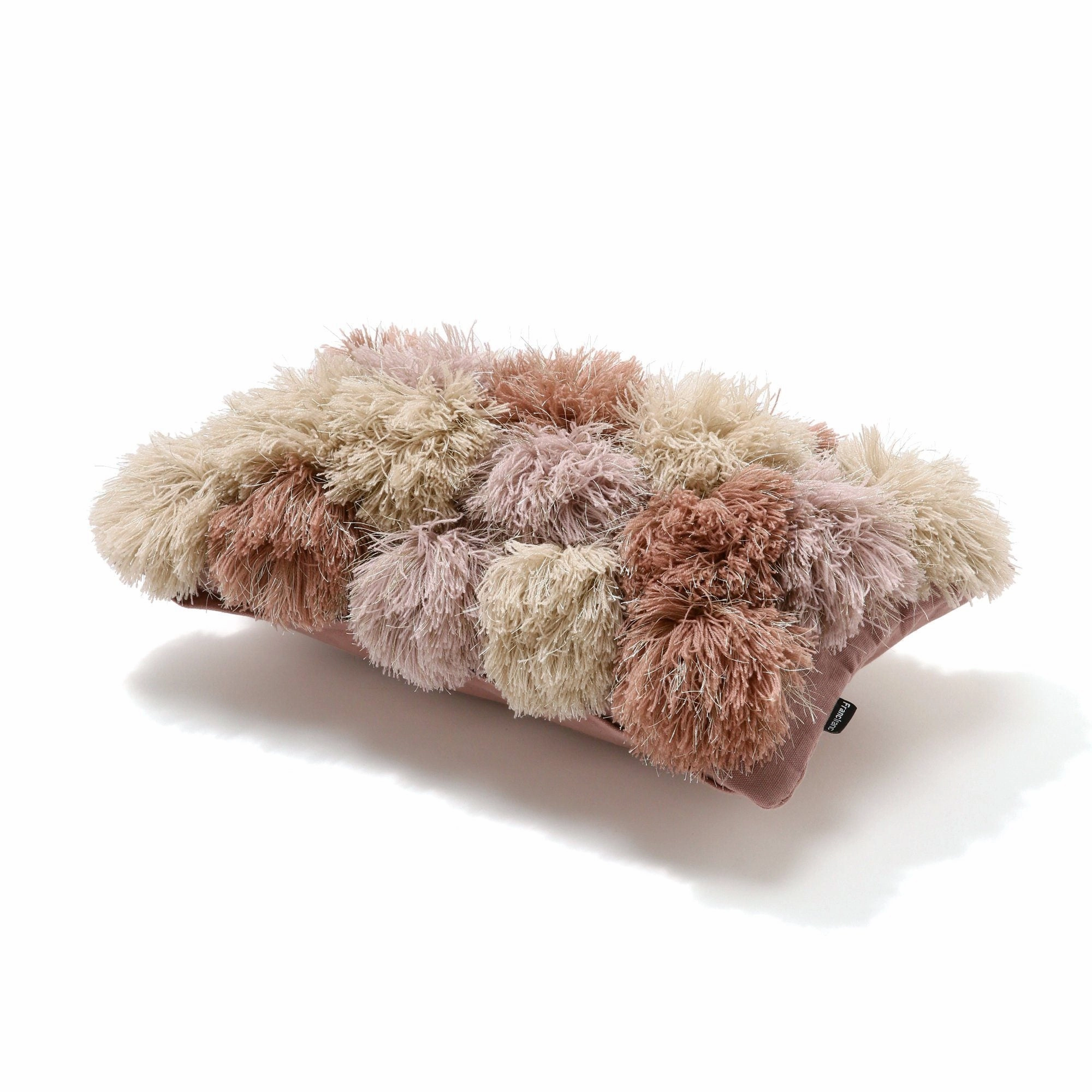 3D APPLIQUE POMPOM CUSHION COVER 25 PINK