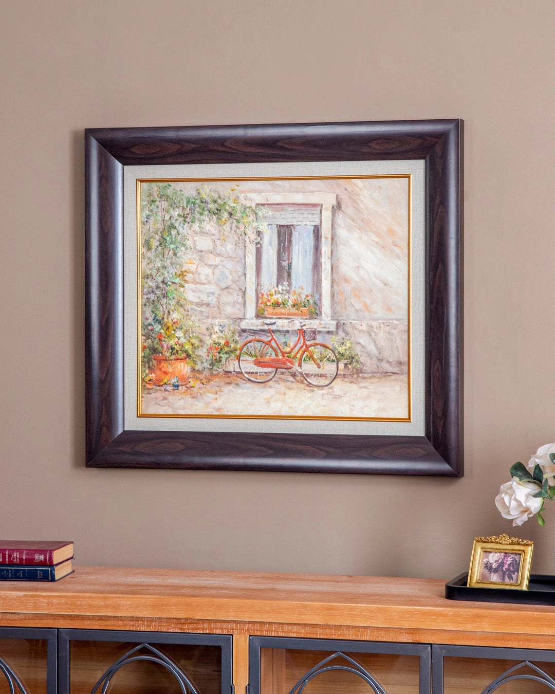 'Bicycle' Handmade Oil Painting - 28x32 Inchnordic style wall decor