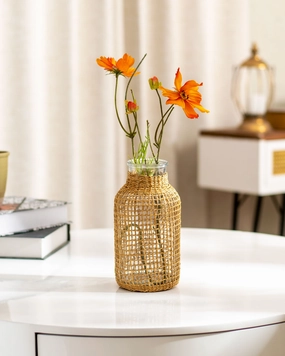 'Crafting Comfort' Macrame Glass Vasehome decor ,wall decor 