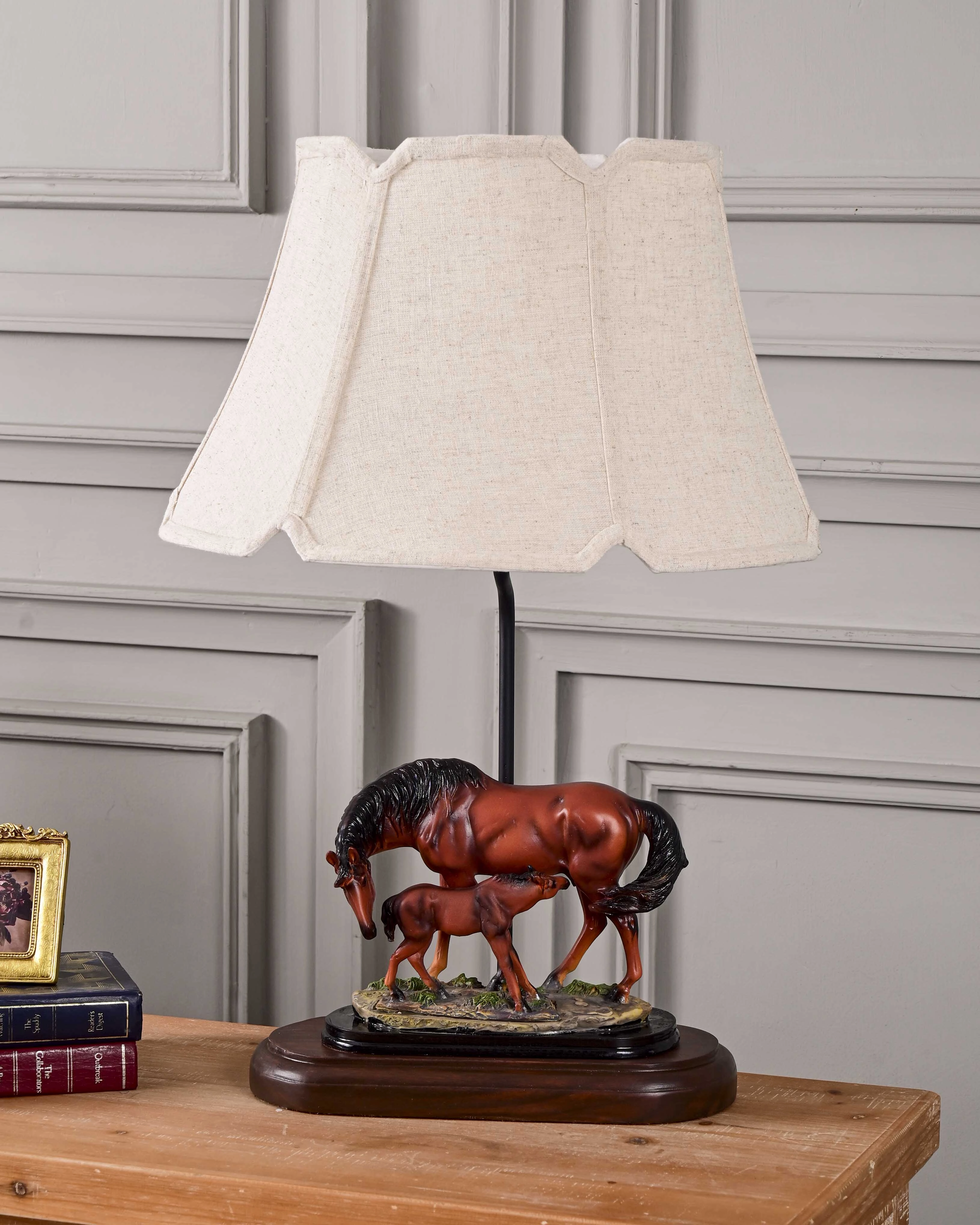 'Equine Nurturing' A Horse Feeding Table Lamp