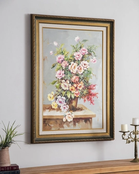 'Flower in a Vase' Handmade Oil Painting - 34x46 Inchnordic style wall decor