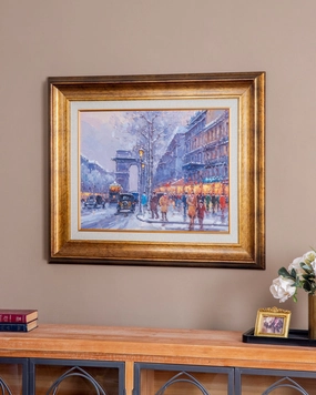 'Paris Winter Season' Handmade Oil Painting - 28x32 Inchnordic style wall decor
