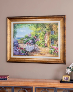'Sicilian Summer' Handmade Oil Painting - 34x46 Inchnordic style wall decor