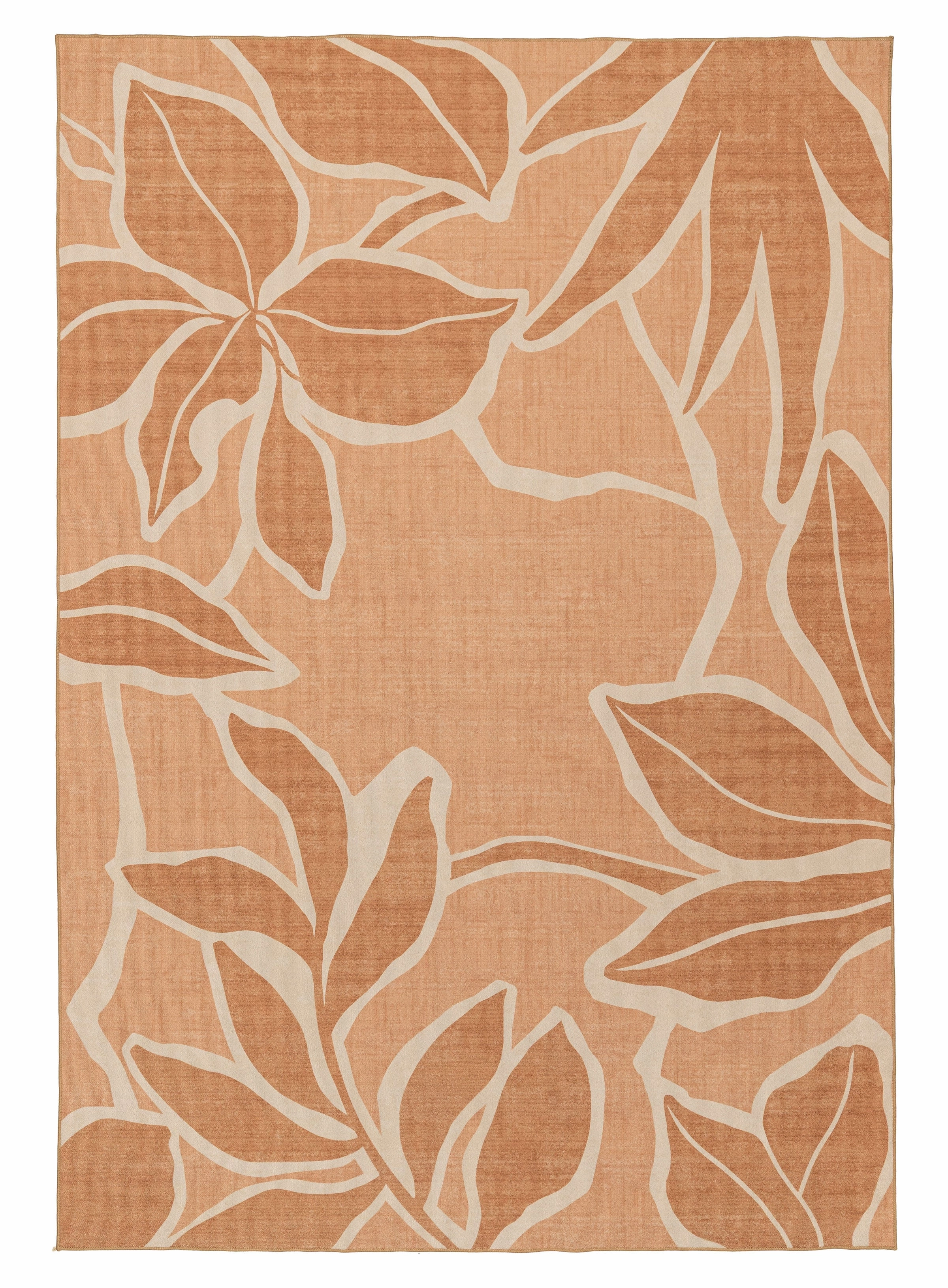 Aadita Pink and Peach Botanical Washable Rugmodern color block patchwork rug