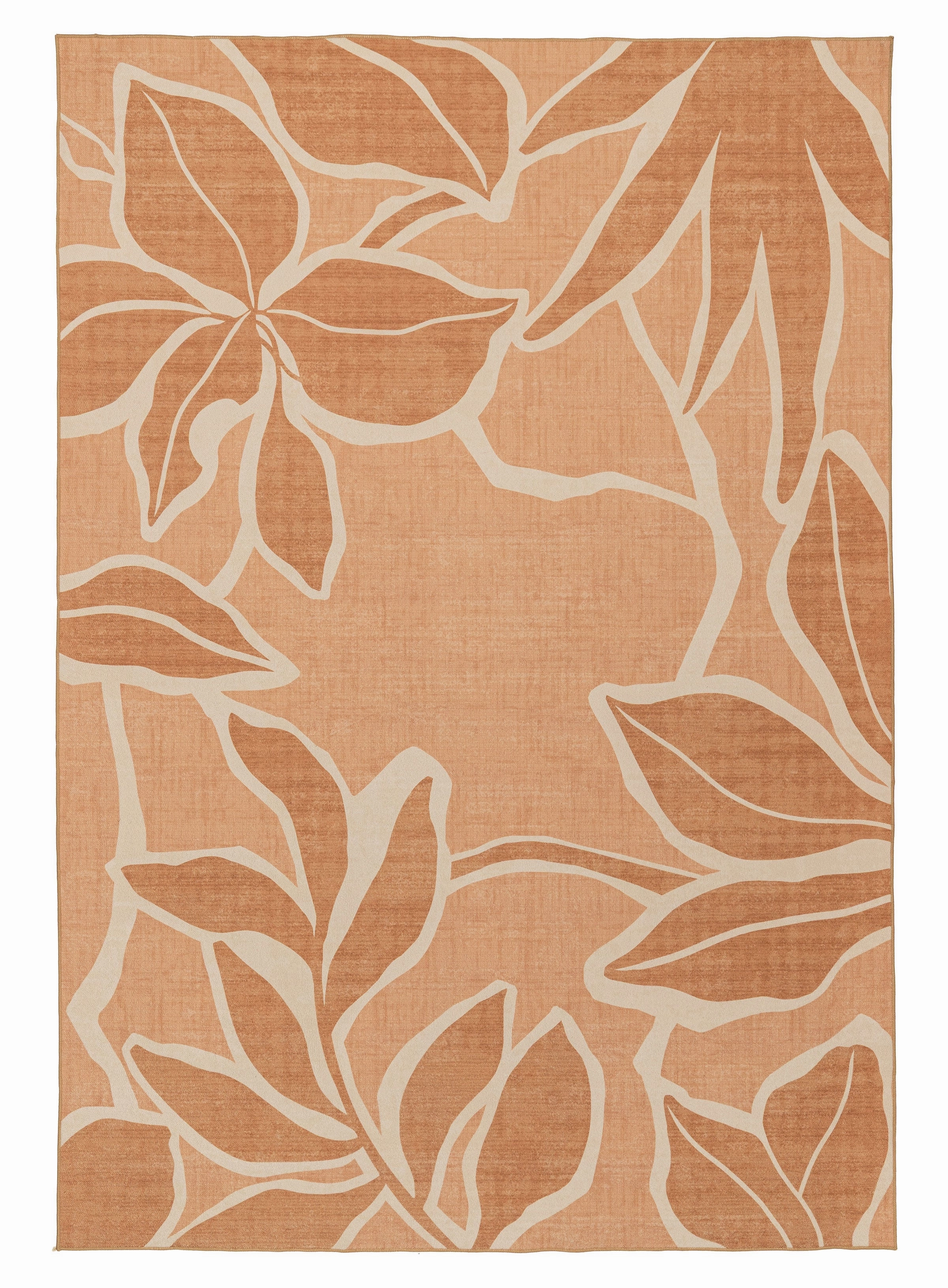 Aadita Pink and Peach Botanical Washable Rugmodern color block patchwork rug