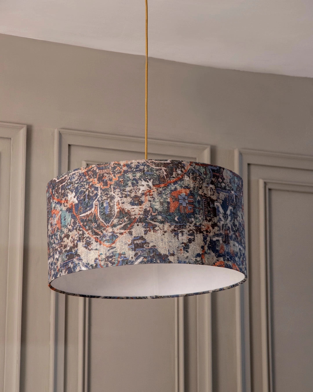 Abstract Elegance Drum Shade Pendant Light