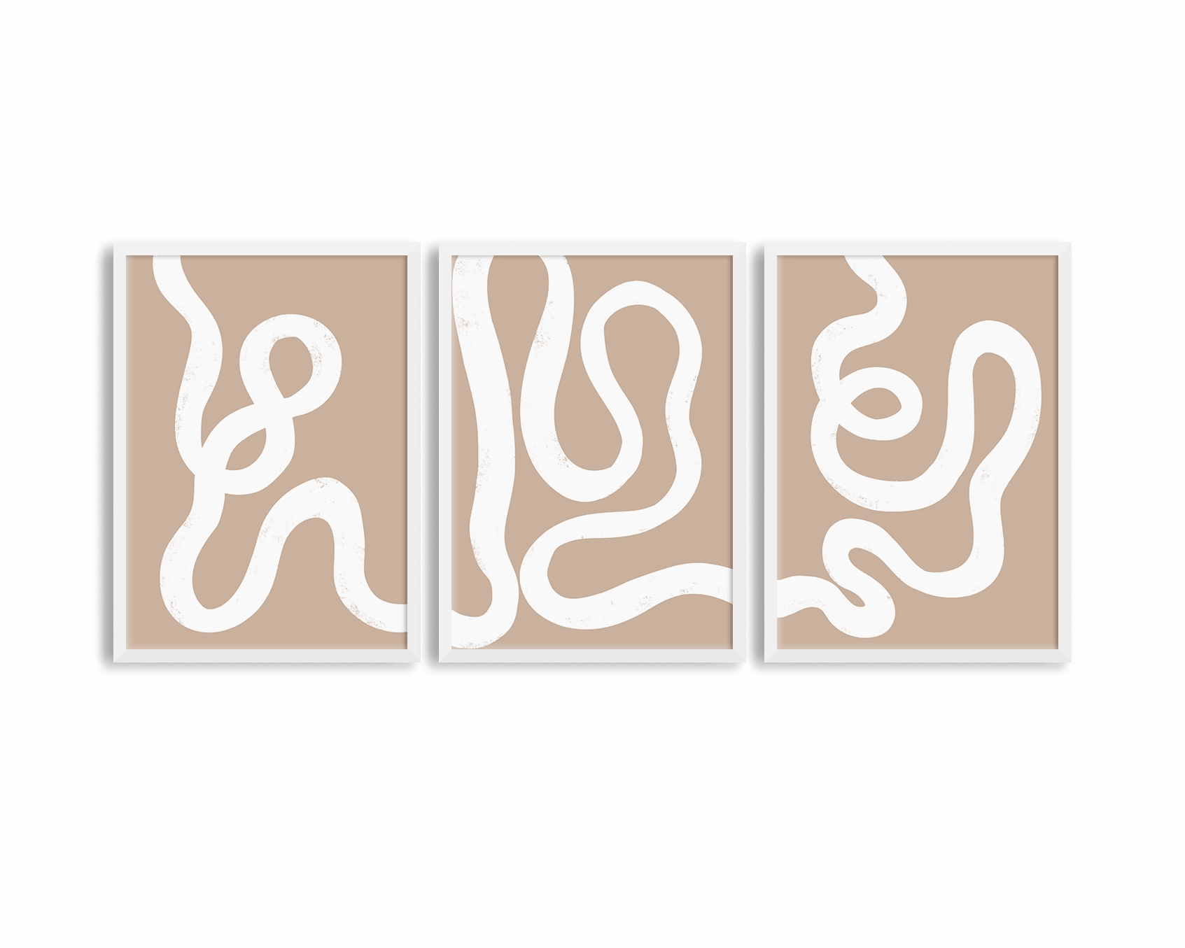 Abstract Lines Brown Print Trio