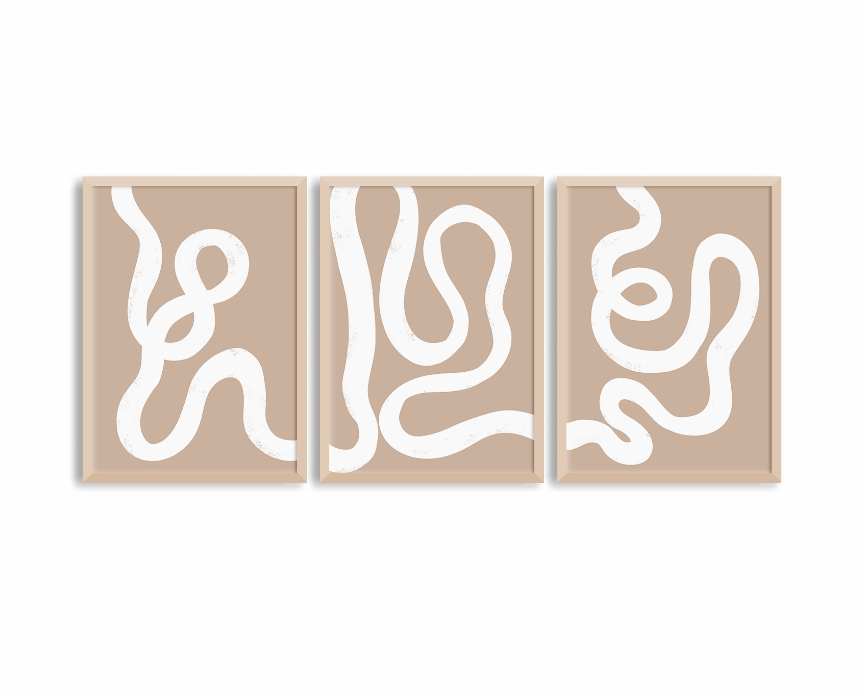 Abstract Lines Brown Print Trio