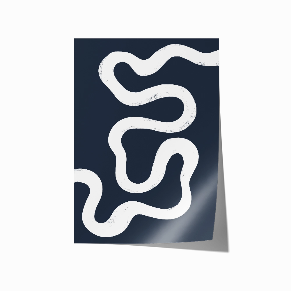 Abstract Lines Center Blue