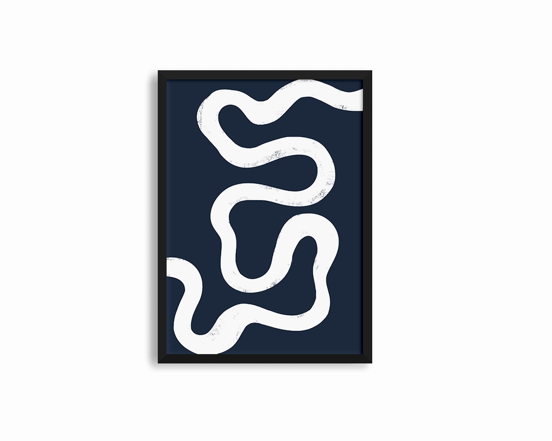 Abstract Lines Center Bluenordic style wall decor