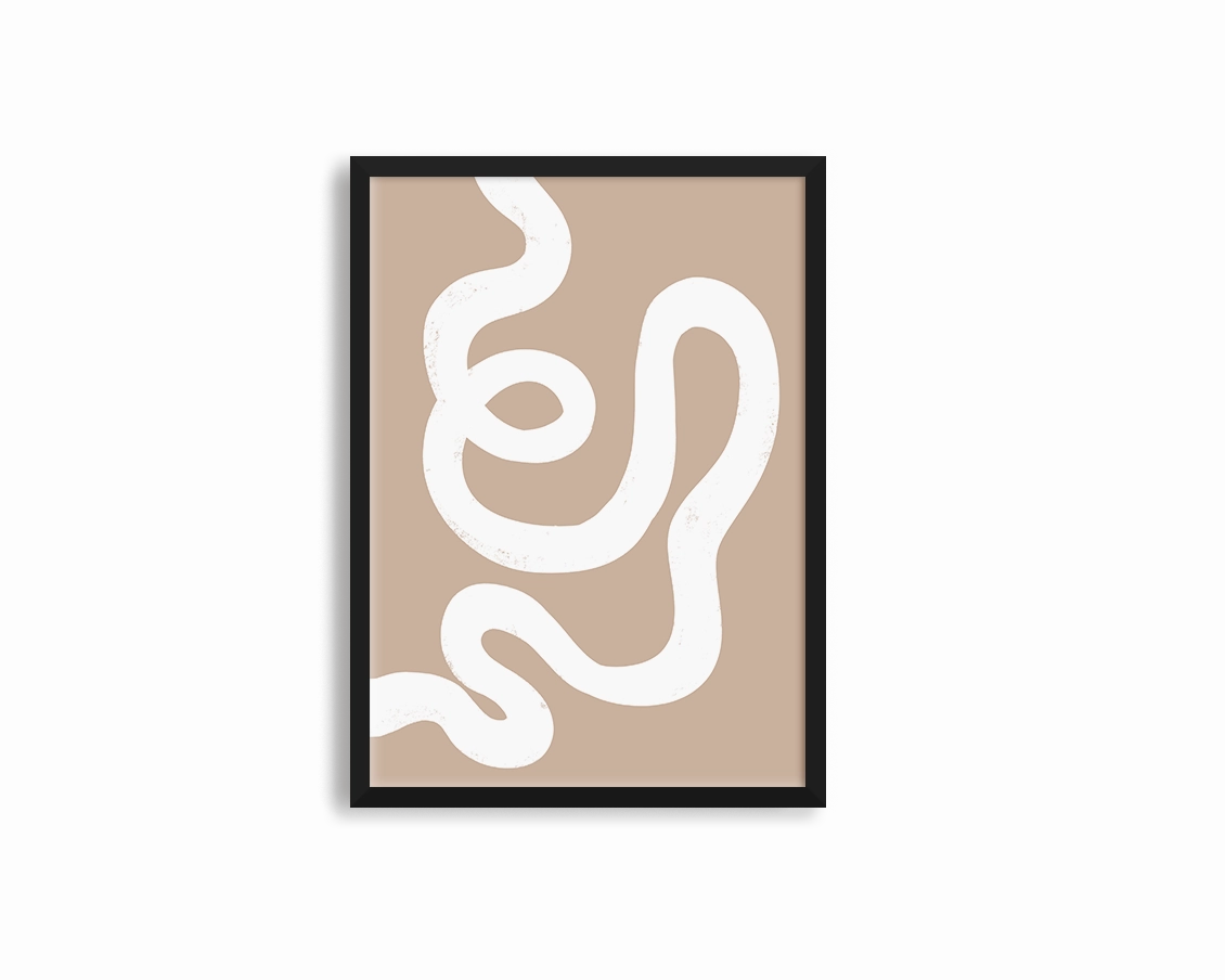 Abstract Lines Right Brownmodern abstract painting decor