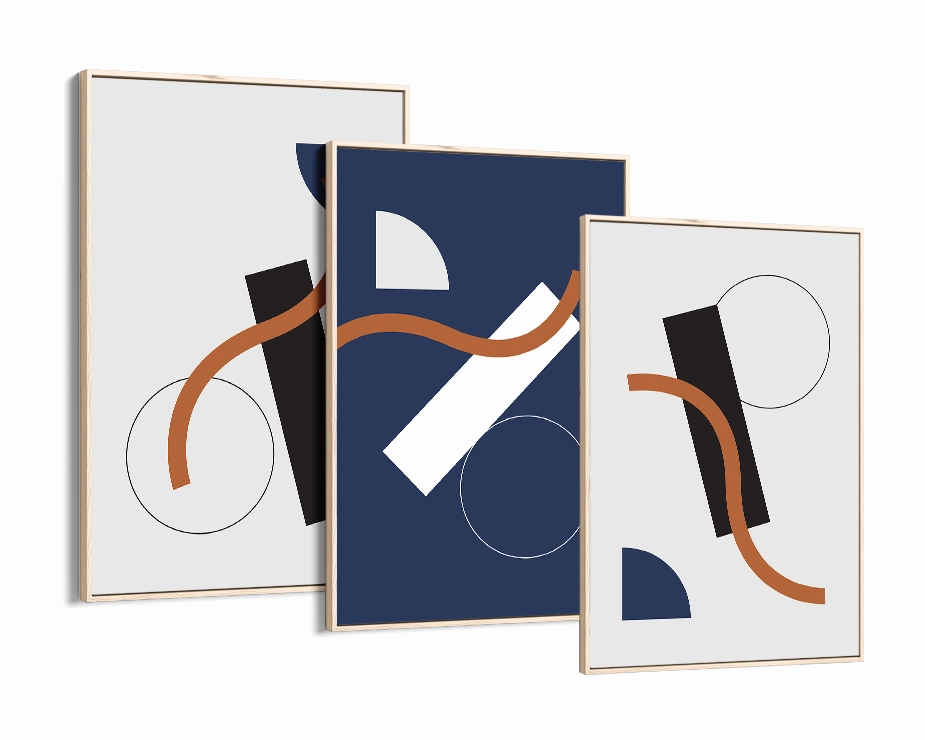 Abstract Shapes Print Concept #1- Three Frames