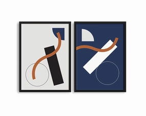 Abstract Shapes Print Concept #1- Two Framesnordic style wall decor