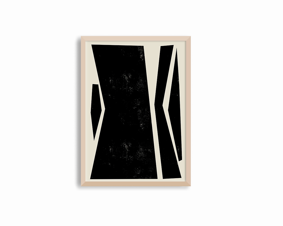 Abstract Squares Center Black
