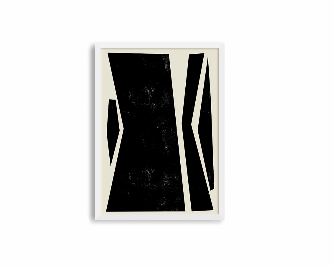 Abstract Squares Center Black