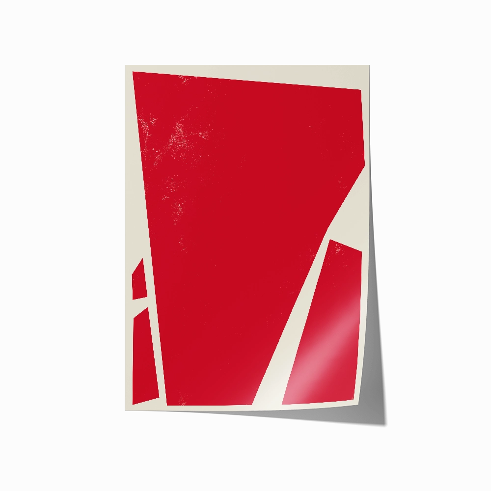 Abstract Squares Left Red