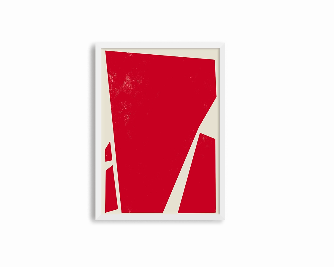 Abstract Squares Left Red