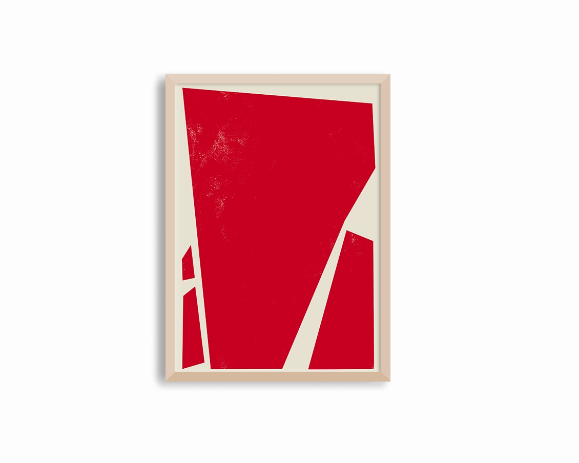 Abstract Squares Left Red