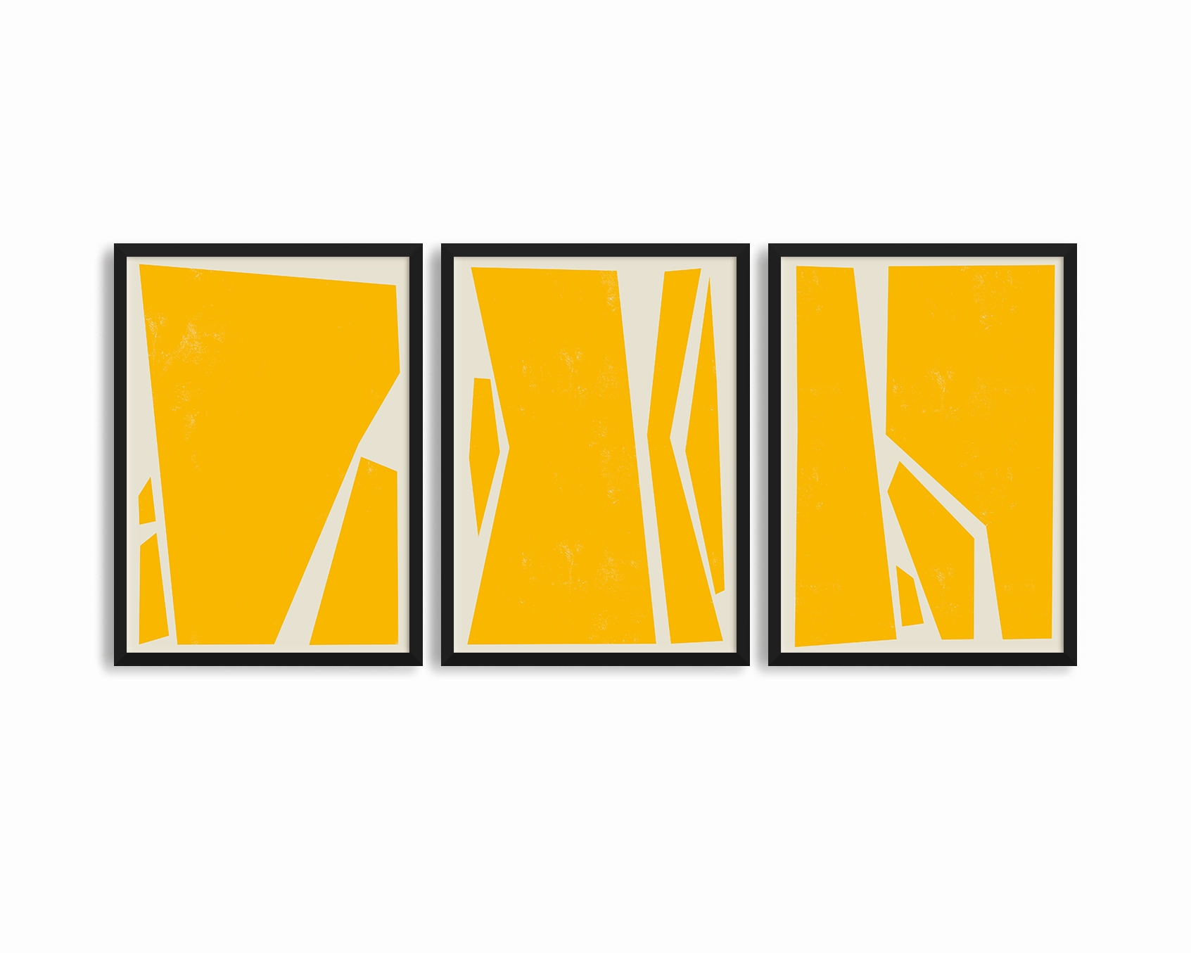 Abstract Squares Yellow Trio Setnordic style wall decor