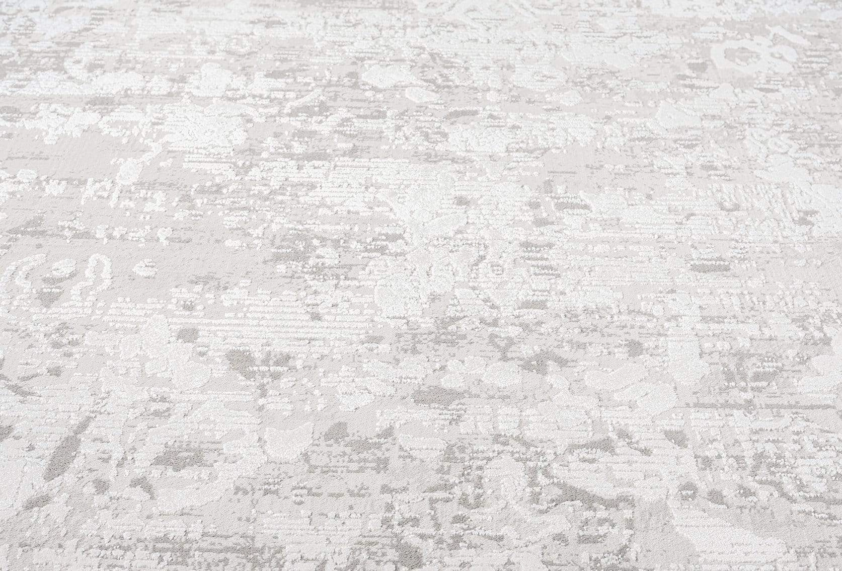 Adela Grey and Ivory Distressed Floral Rug