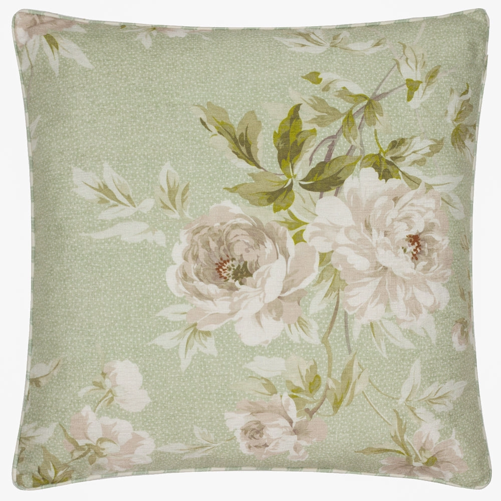 Adele Floral Chenille Cushion Sage