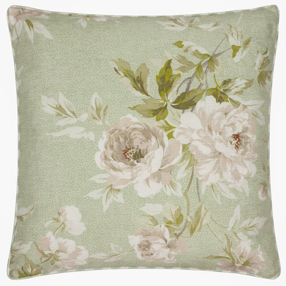 Adele Floral Chenille Cushion Sage