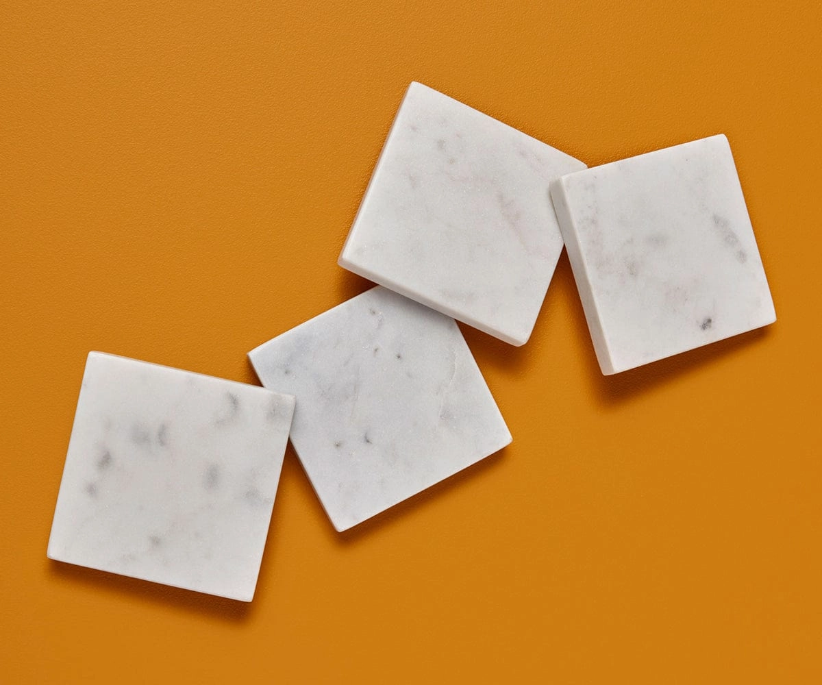 Adia Square Marble Coasters - 4 Piecehome decoration ,modern home decor 