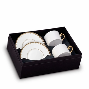 Aegean Filet Gold Teacup & Saucer - Gold (Set of 2)glass cups ,personalized mugs 