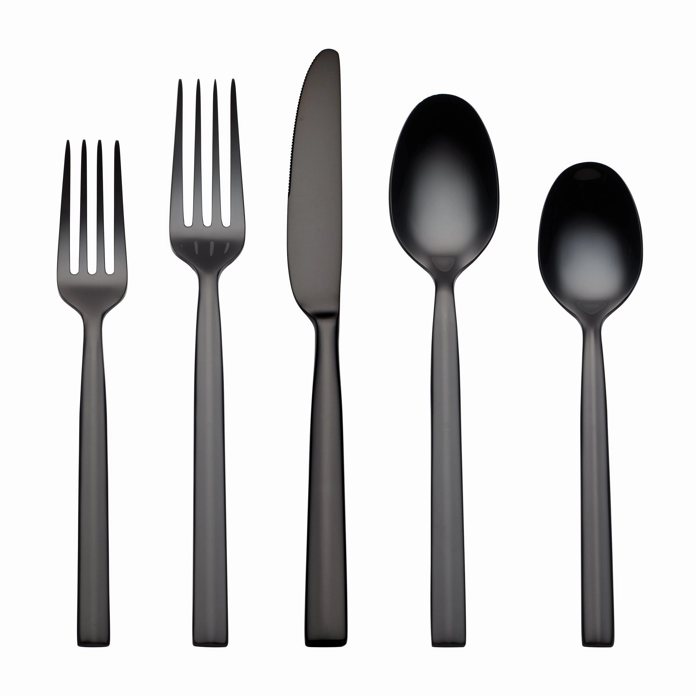 Aero Black Mirror 20 Piece Flatware Seteco-friendly bamboo fiber tableware set 
