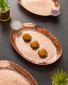 Agate Brass Decorative Traymodern kitchen decor ,kitchen dinner set ,dinnerware 