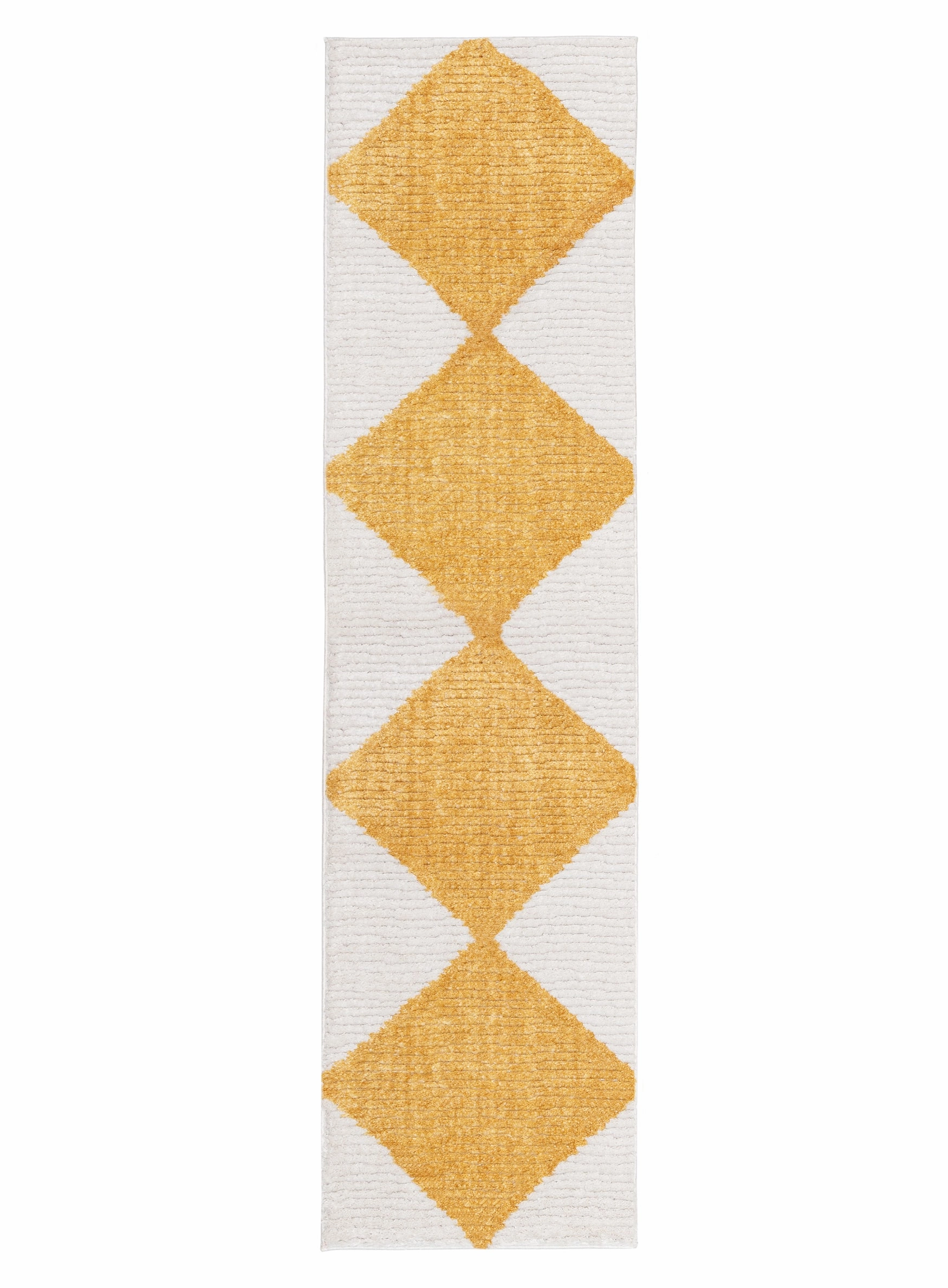 Agatha Ivory and Yellow Checkered Runner Rugmodern color block patchwork rug