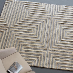 Agera Beige and Ivory Rugmodern color block patchwork rug