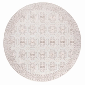 Aggy Pink Neutral Plush Rollie Pollie Round Playmatmodern color block patchwork rug