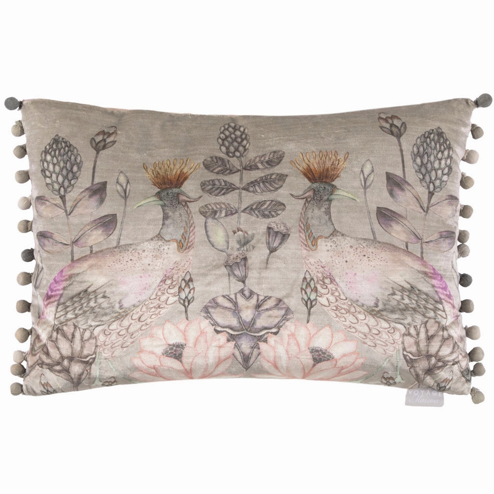 Ahura Printed Feather Cushion Bronze