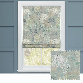 Ailsa Printed Cotton Made to Measure Roman Blinds Cornflowerbedding sets ,throw blankets 