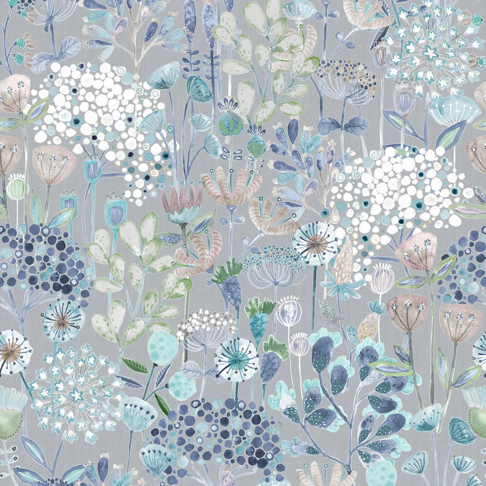 Ailsa Printed Made to Measure Curtains Cornflower