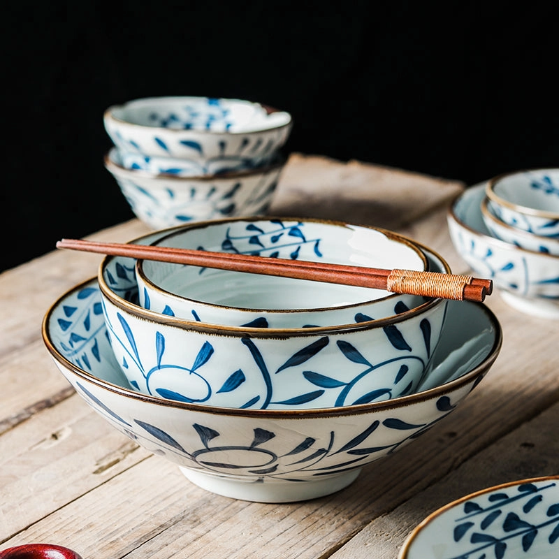 Akari Blue and White Japanese Rice Bowls - Set of 4modern kitchen decor ,kitchen dinner set ,dinnerware 