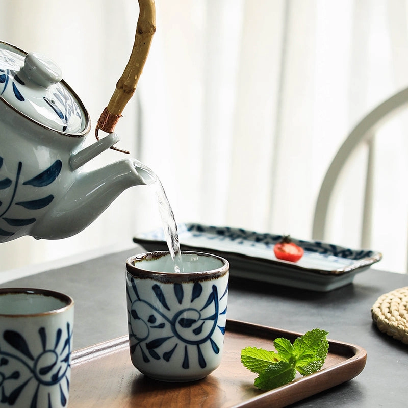 Akari Blue and White Japanese Tea Set