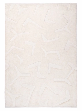 Akkira Abstract Cream Washable Wool Rugmodern color block patchwork rug