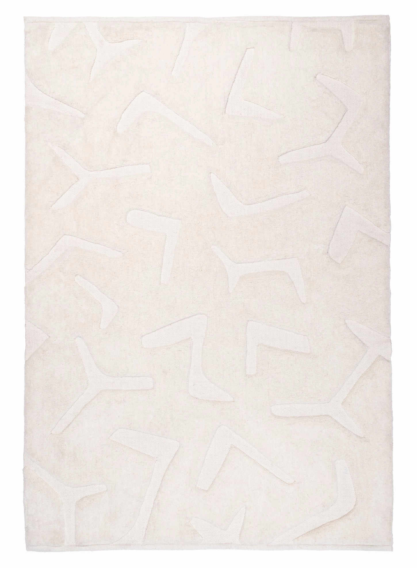 Akkira Abstract Cream Washable Wool Rugmodern color block patchwork rug
