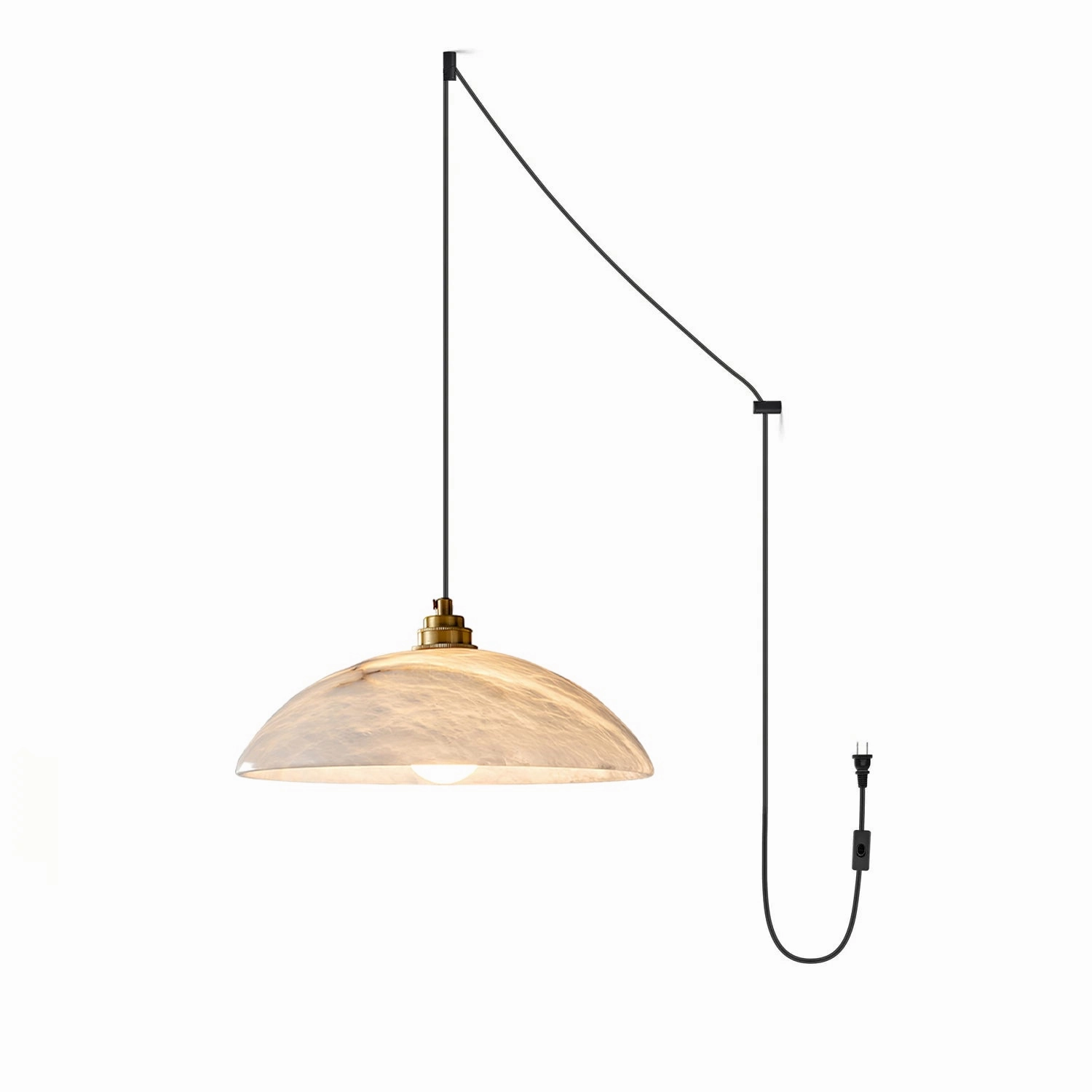 Alabaster Dome Swag Pendant Lamp