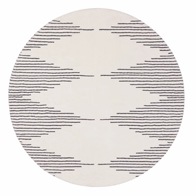 Aldana Black and Cream Tribal Washable Round Rug *NO RETURNS UNLESS FAULTYmodern color block patchwork rug