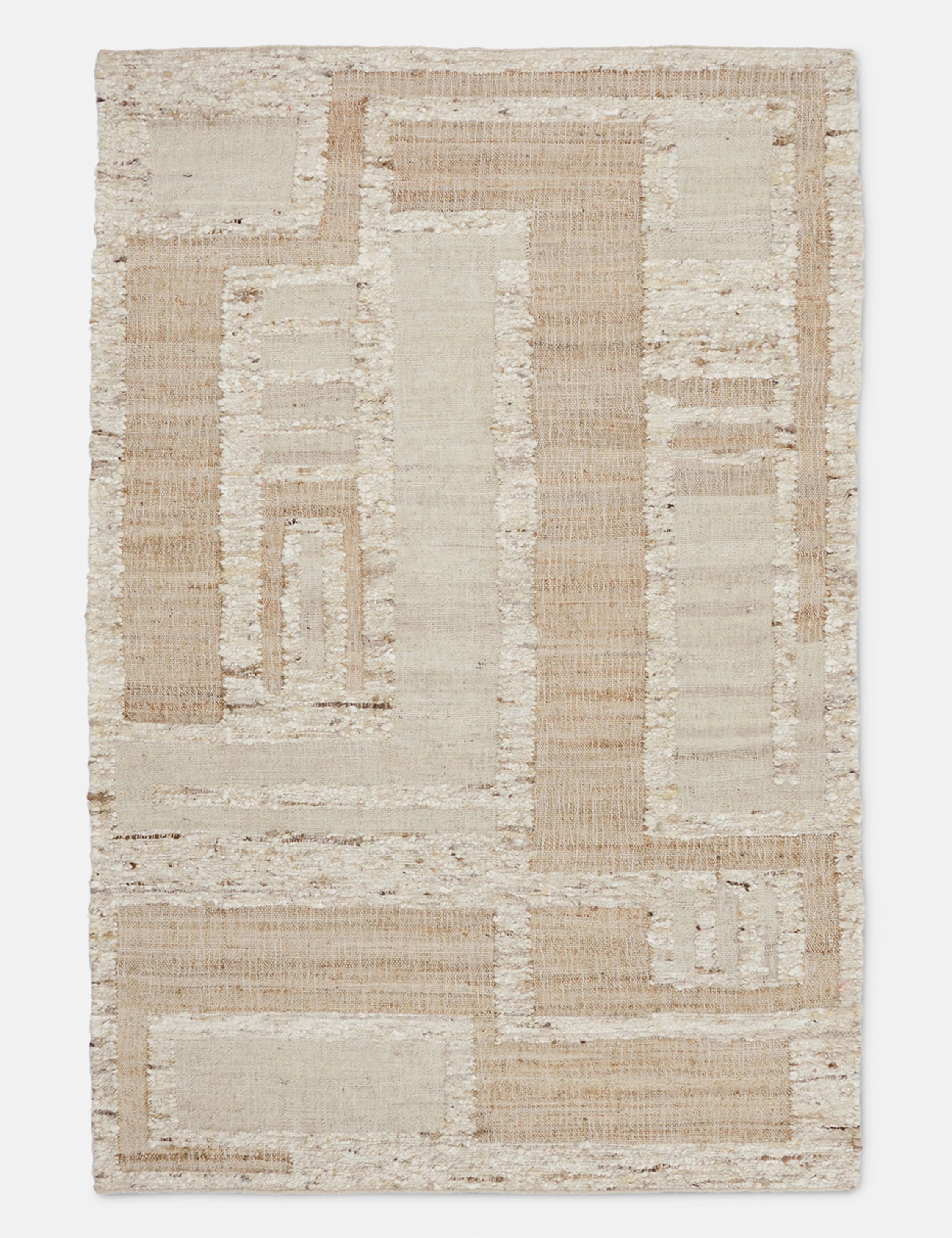 Aldo Handwoven Jute-Blend Rugmodern color block patchwork rug