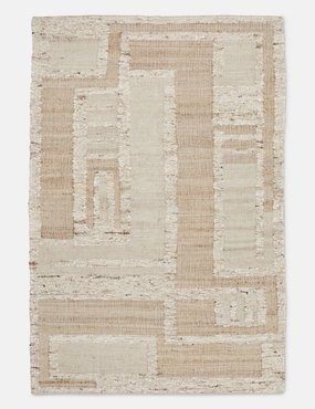 Aldo Handwoven Jute-Blend Rugmodern color block patchwork rug