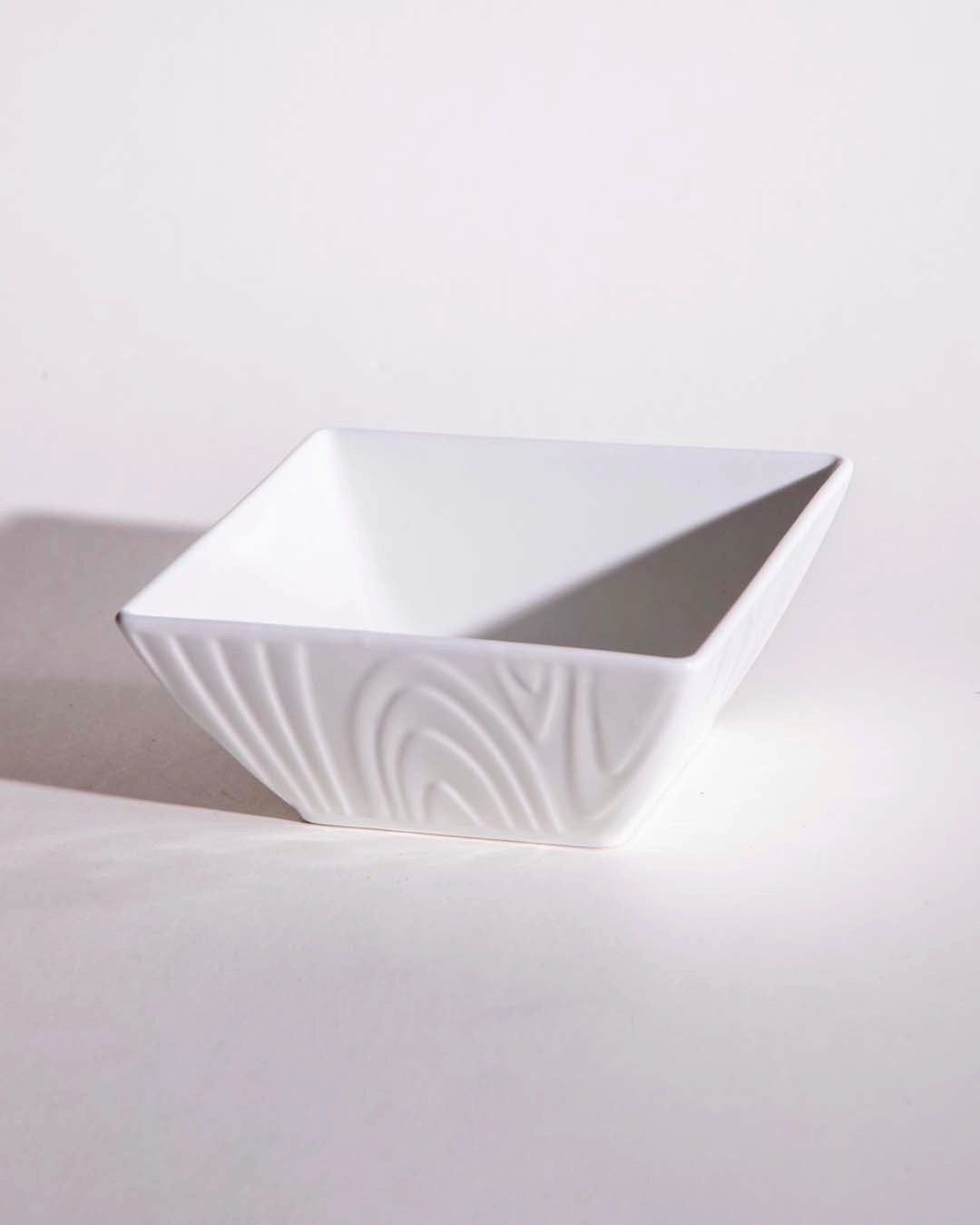 All White Snowy Square Bowl