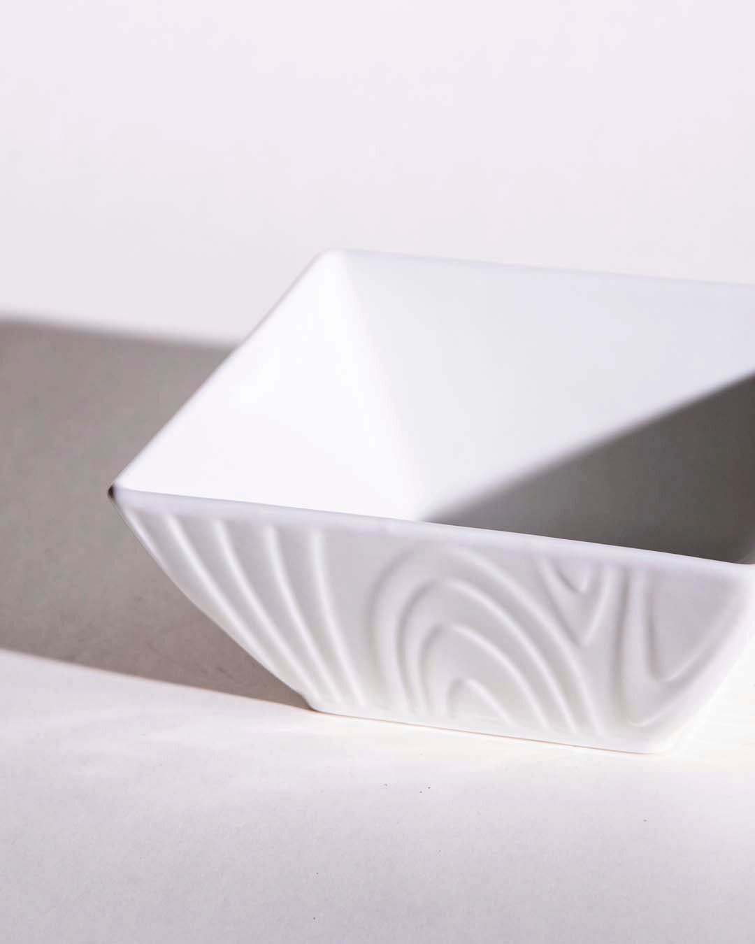 All White Snowy Square Bowl