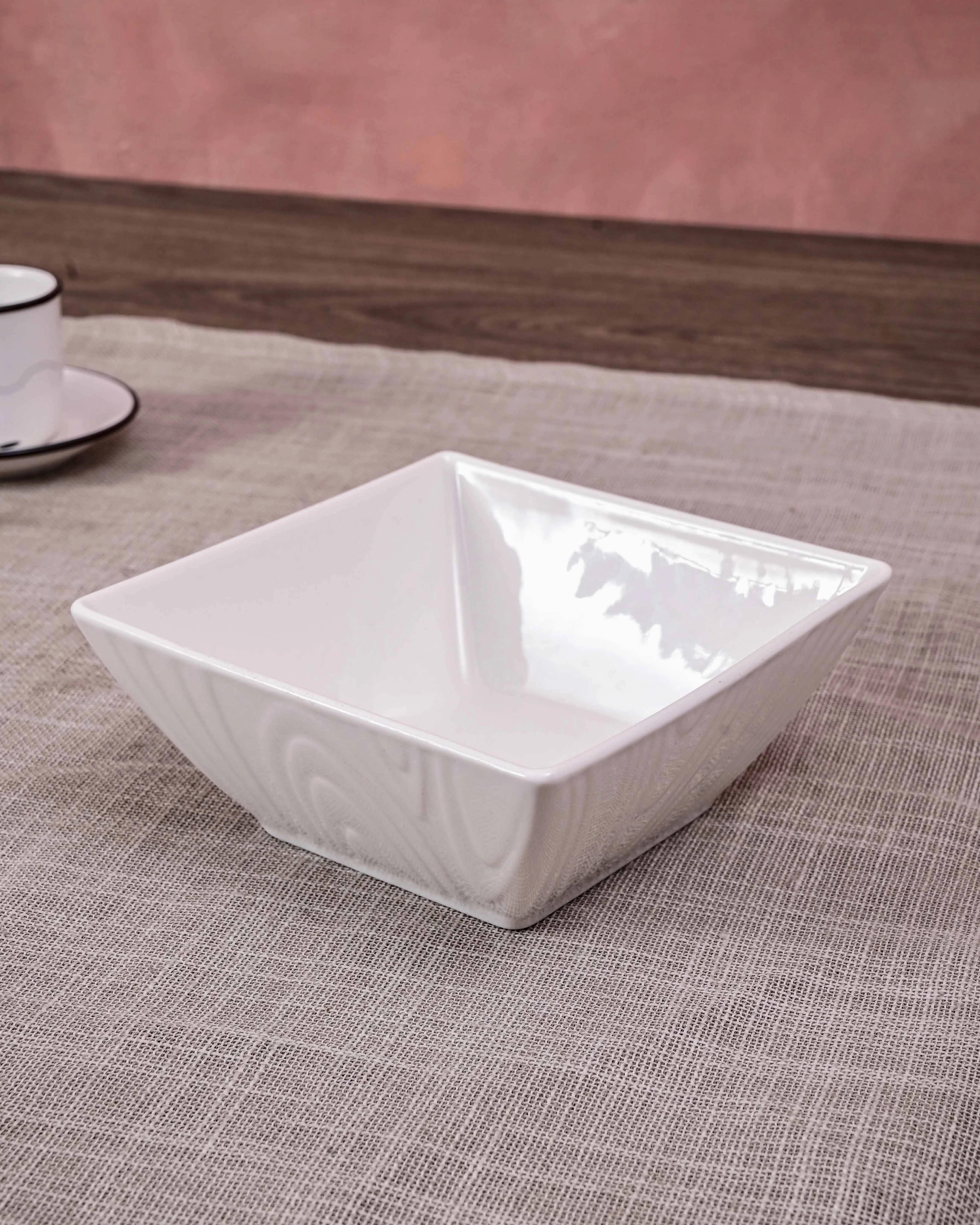 All White Snowy Square Bowl
