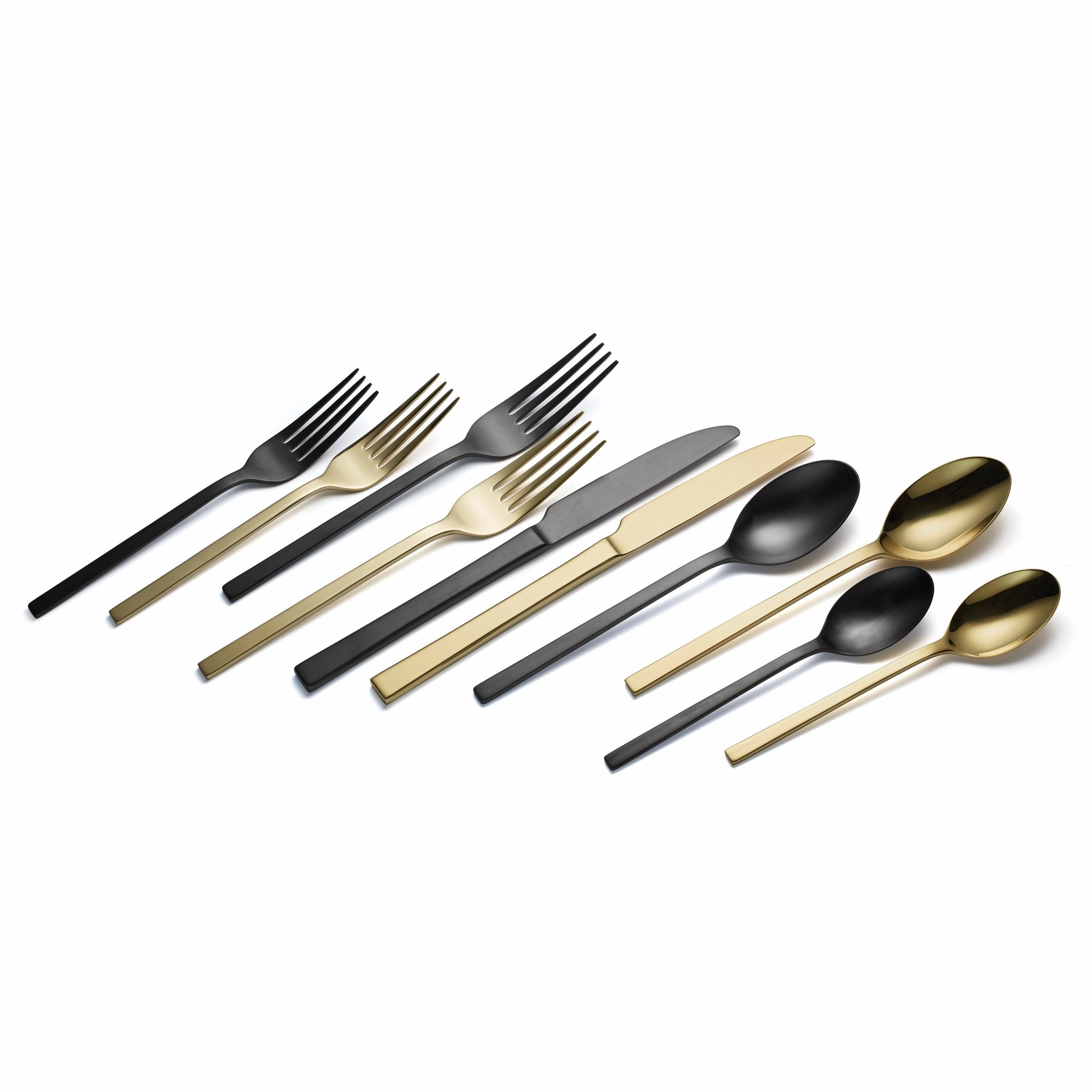 Allay Black Champagne 40 Piece Flatware Seteco-friendly bamboo fiber tableware set 