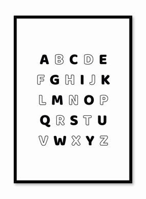 Alphabet in Black, Posterpop culture themed posters